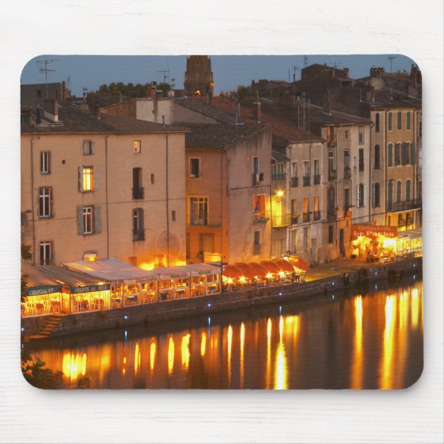 Mousepad Restaurantes ao longo do rio l'Herault. L'Herault (Frente)