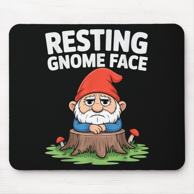 Mousepad Resting Gnome Face Cute Funny Christmas Kawaii Car (Frente)