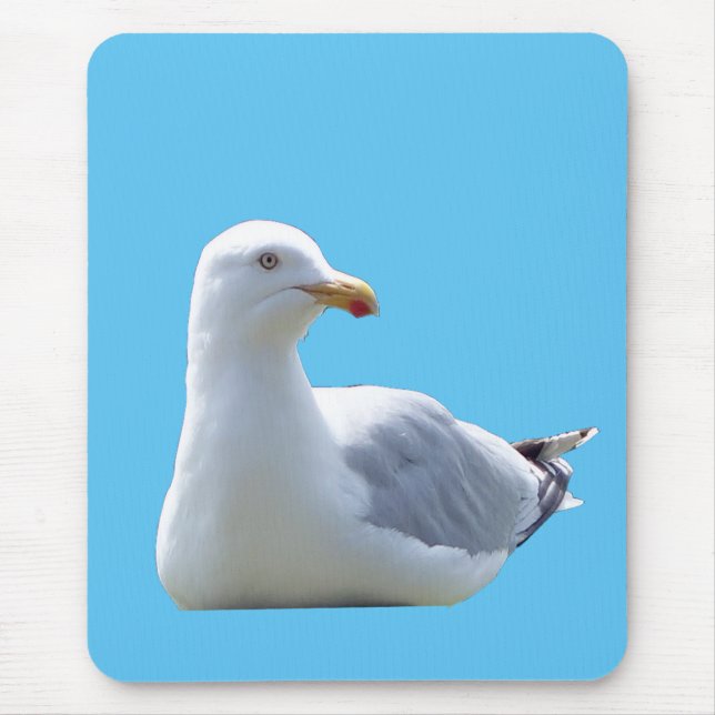 Mousepad Resting Seagull Coastal Ocean Bird Nature Desk  (Frente)
