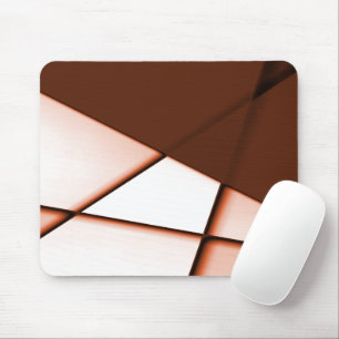 Mousepad Retângulo de trapézio bege sob folha castanha escu