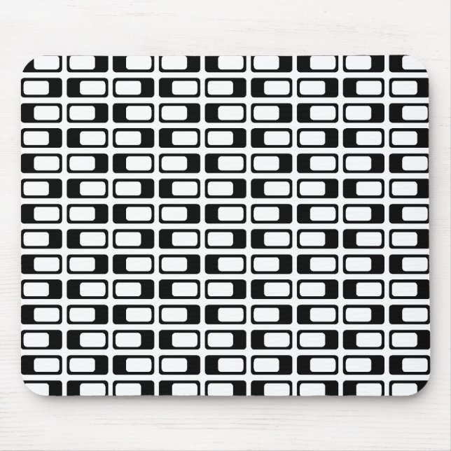 Mousepad Retângulos Alternativos (Preto com Branco) (Frente)