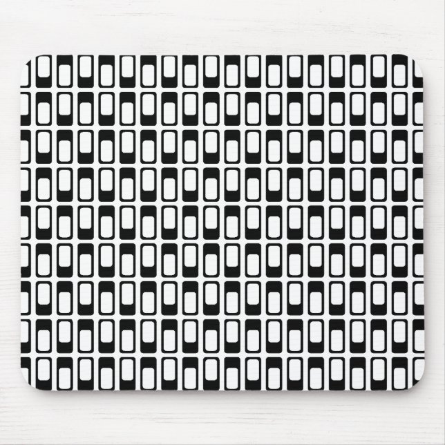 Mousepad Retângulos Alternativos (Preto com Branco) (Frente)