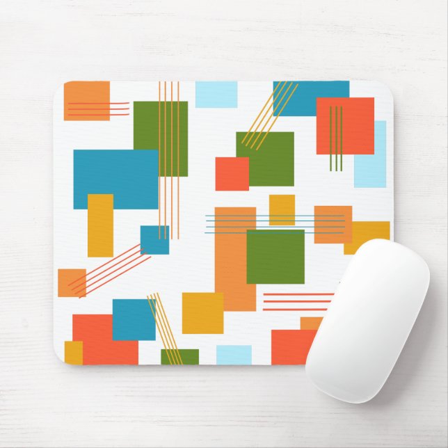 Mousepad Retângulos e linhas abstrato (Com mouse)