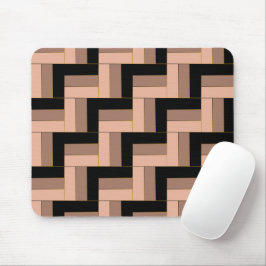 Mousepad Retângulos Geométricos Pretos de Mocha Castanho