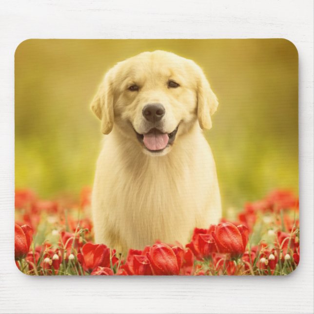 Mousepad Retemporizador de ouros em Flores Vermelhas (Frente)
