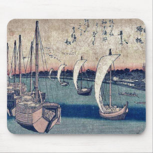 Mousepad Retornar navega em Takanawa por Ando, Hiroshige