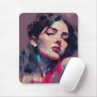 Mousepad Retrato Abstrato de Luz Neon