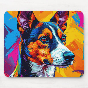 Mousepad Retrato Abstrato do Cão Basenji