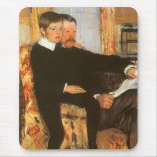 Mousepad Retrato Antigo de Pai e Filho por Mary Cassatt