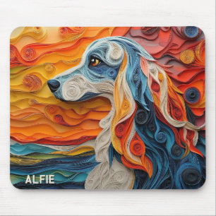 Mousepad Retrato Colorido de Cachorro Afegão