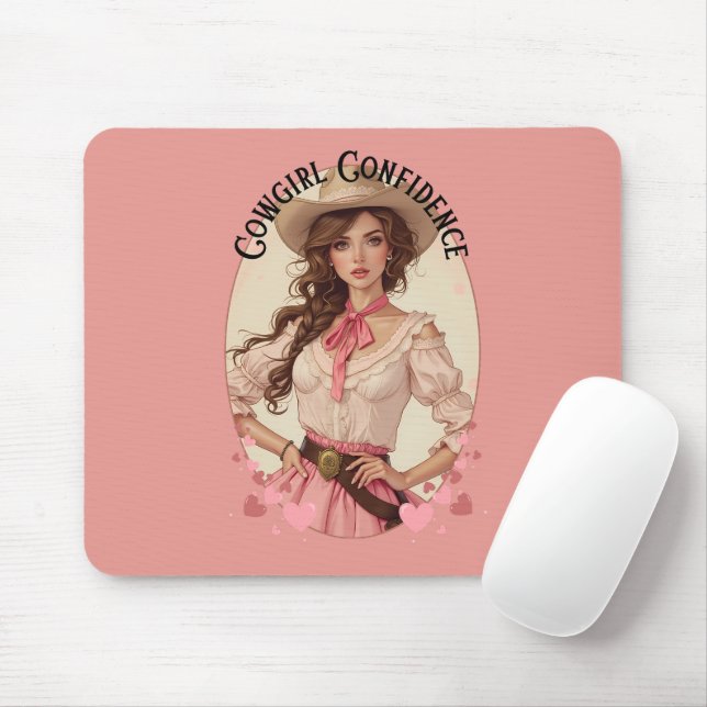 Mousepad Retrato da Moda Ocidental da Coquette Cowgirl (Com mouse)
