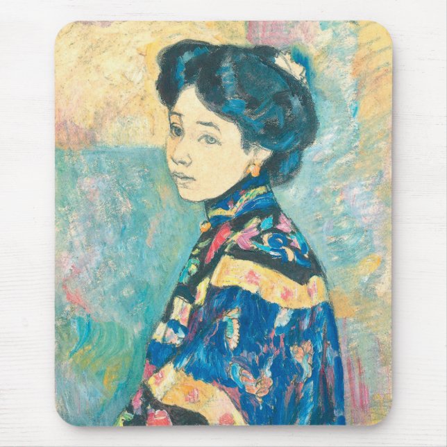 Mousepad Retrato da Mulher Japonesa (por Fujishima Takeji) (Frente)