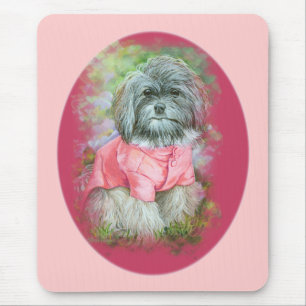 Mousepad Retrato de Arte Casaco Rosa Havanês