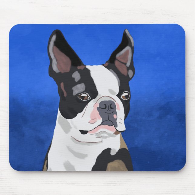 Mousepad Retrato de Arte de Pintura de Óleo de Cachorro de  (Frente)