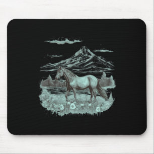Mousepad Retrato de Arte Selvagem de Cavalo-de-Cavalo Vinta