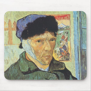 Mousepad Retrato de auto, orelha enfaixada por Vincent van