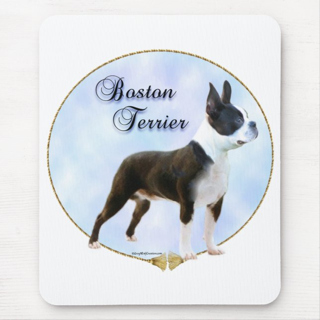 Mousepad Retrato de Boston Terrier (Frente)