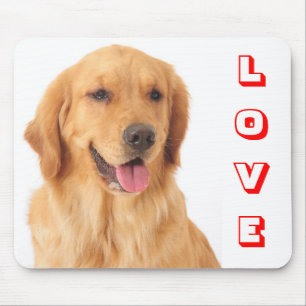 Mousepad Retrato de Cão Cachorro Vermelho Ouro