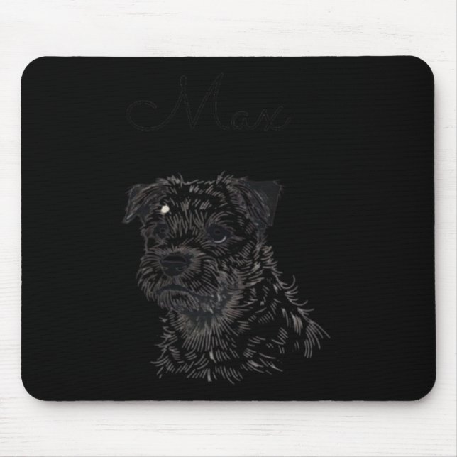 Mousepad Retrato de Cão de Borda - Arte Pet Personalizada (Frente)