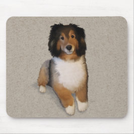 Mousepad Retrato de cão Sheltie mix