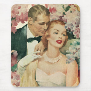Mousepad Retrato de Casamento Antigo, Noiva e Noivo Retrô