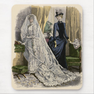 Mousepad Retrato de casamento vintage, Noiva Vitoriana