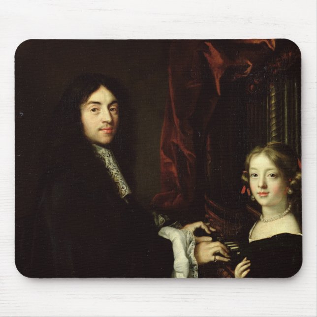 Mousepad Retrato de Charles Couperin e filha (Frente)