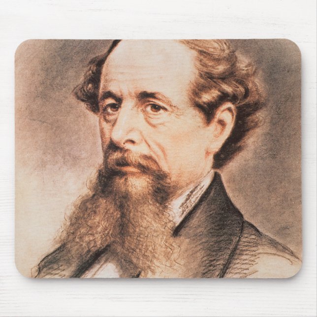 Mousepad Retrato de Charles Dickens, 1869 (Frente)