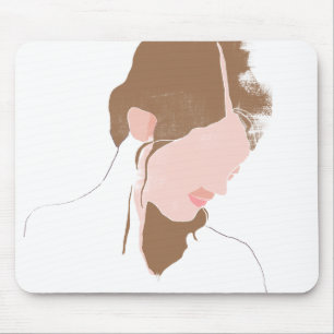 Mousepad Retrato de Contorno Moderno