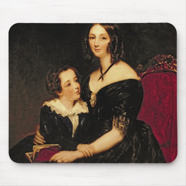 Mousepad Retrato de Eliza Boardman e seu filho, Robert, 18 (Frente)