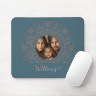 Mousepad Retrato de Família Personalizado Mandala Rococó Do