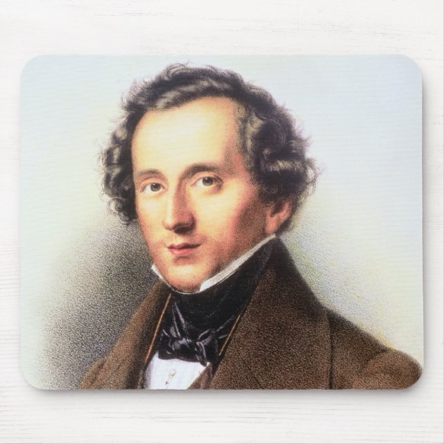 Mousepad Retrato de Felix Mendelssohn (1809-47) (litho) (Frente)