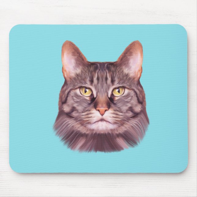 Mousepad Retrato de Foto Cat (Frente)