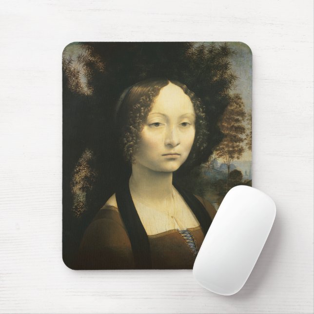 Mousepad Retrato de Ginevra Benci, de Leonardo da Vinci (Com mouse)