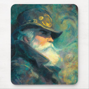 Mousepad Retrato de Homem Velho de Inverno Vintage