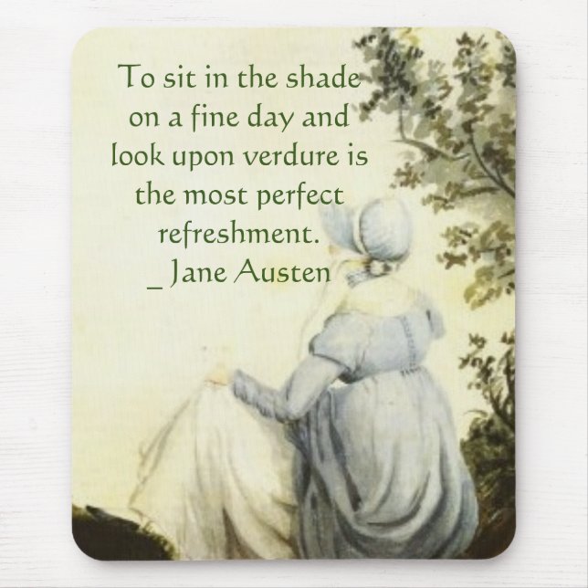 Mousepad Retrato de Jane Austen +citação (Frente)