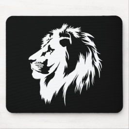 Mousepad Retrato de leão (branco)