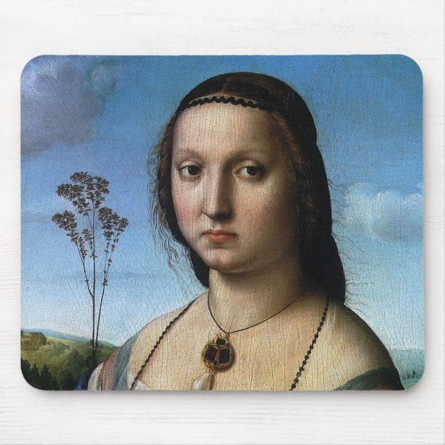 Mousepad Retrato de Maddalena Doni por Raphael Sanzio (Frente)