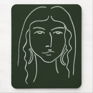 Mousepad Retrato de Malachite com Cabelo Longo