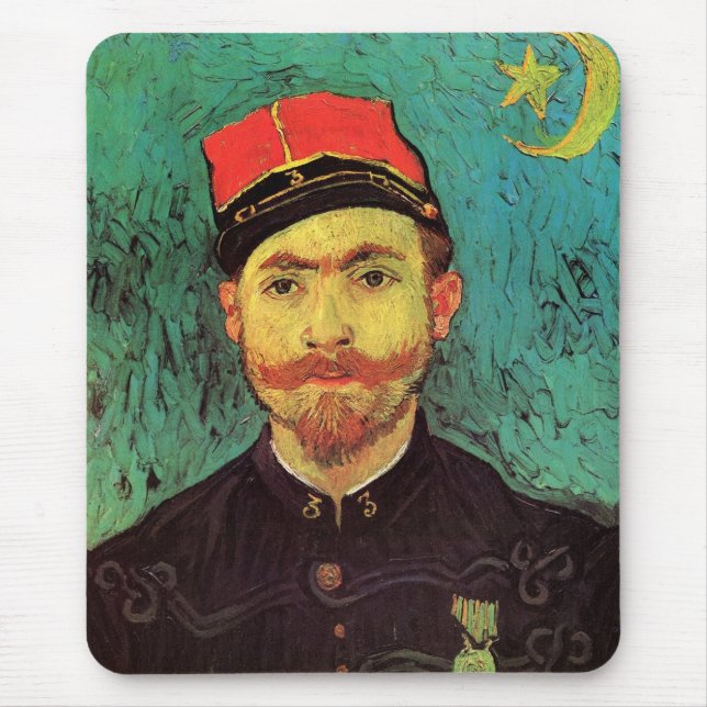 Mousepad Retrato de Milliet, O Amante por Vincent van Gogh (Frente)