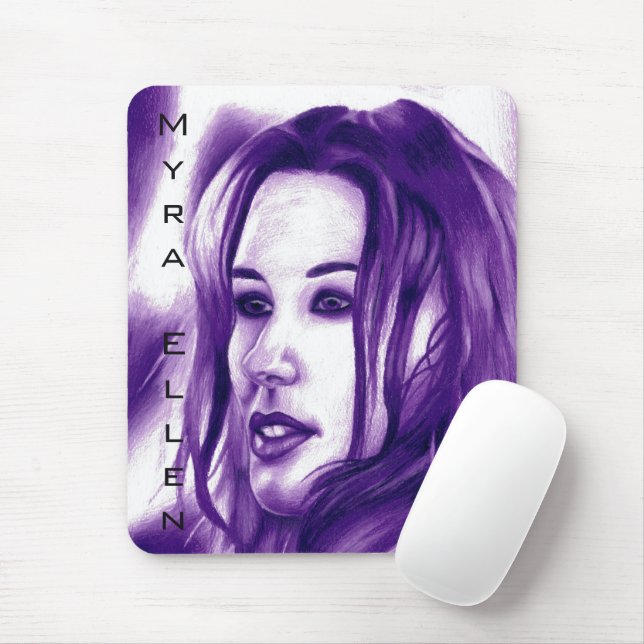 Mousepad Retrato de Mulher Púrpura Original (Com mouse)