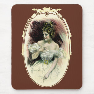Mousepad Retrato de Noiva Antiga, Christy Girl Vintage
