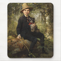 Retrato de um Menino com Cachorro em Floresta (Kna