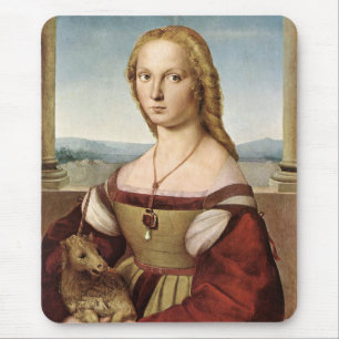 Mousepad Retrato de uma Senhora com um Unicórnio (por Raph