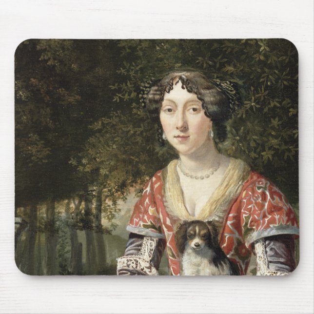 Mousepad Retrato de uma senhora Vestir-se um vestido (Frente)