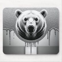 Retrato de Urso Polar com Efeito de Gotejamento Me