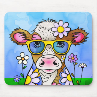 Mousepad Retrato de Vaca Doodle