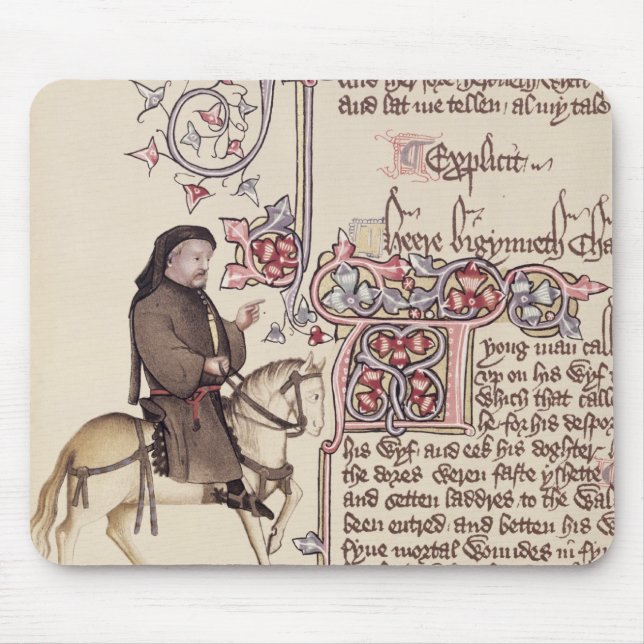 Mousepad Retrato do fac-símile de Geoffrey Chaucer de (Frente)