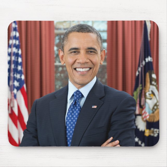 Mousepad Retrato do Gabinete Oval, Obama Barack Presidente  (Frente)