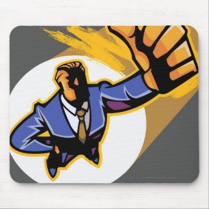 Mousepad Retrato do homem novo que mostra os polegares